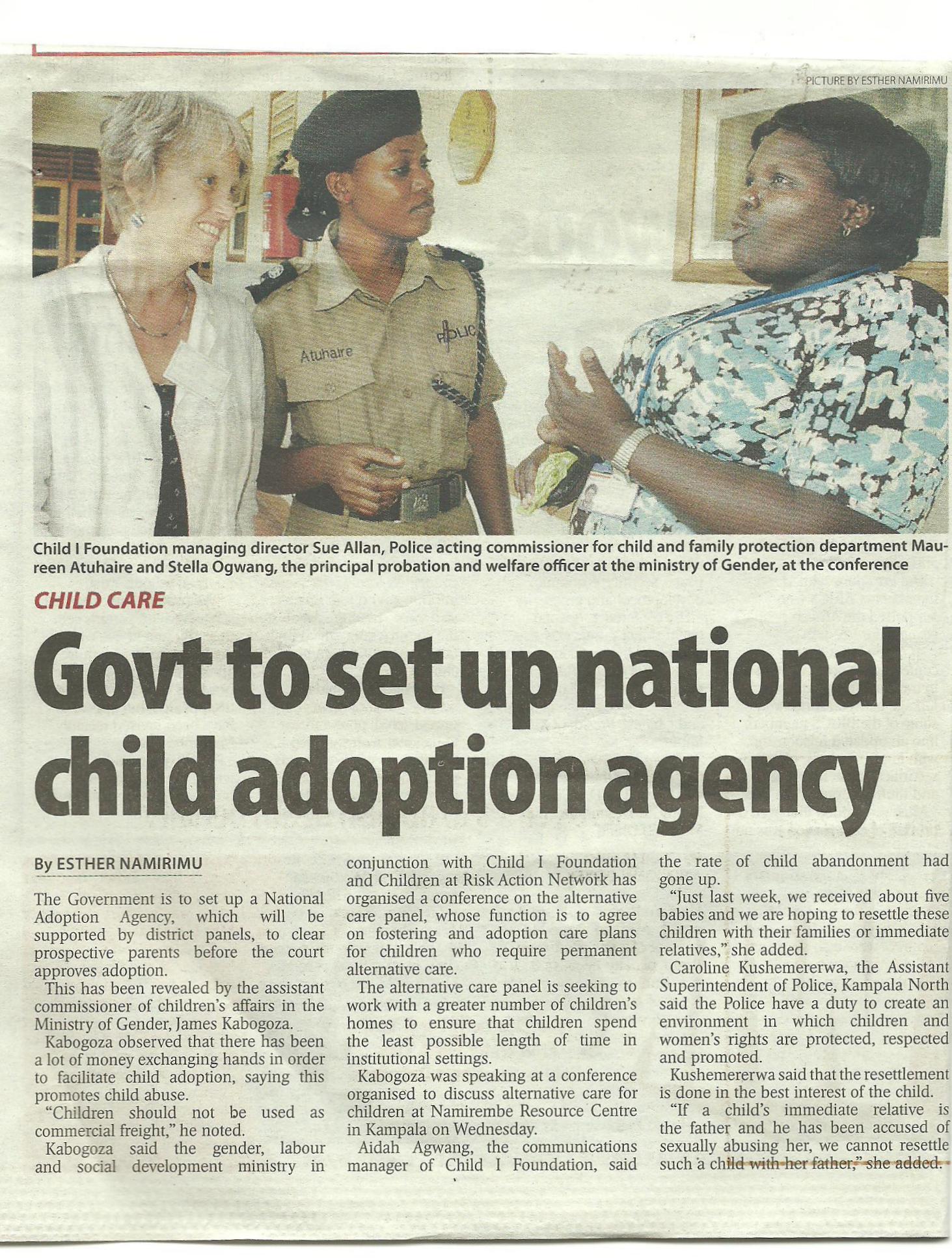 New Vision Newspaper on the Working Together Conference. | Ugandans Adopt